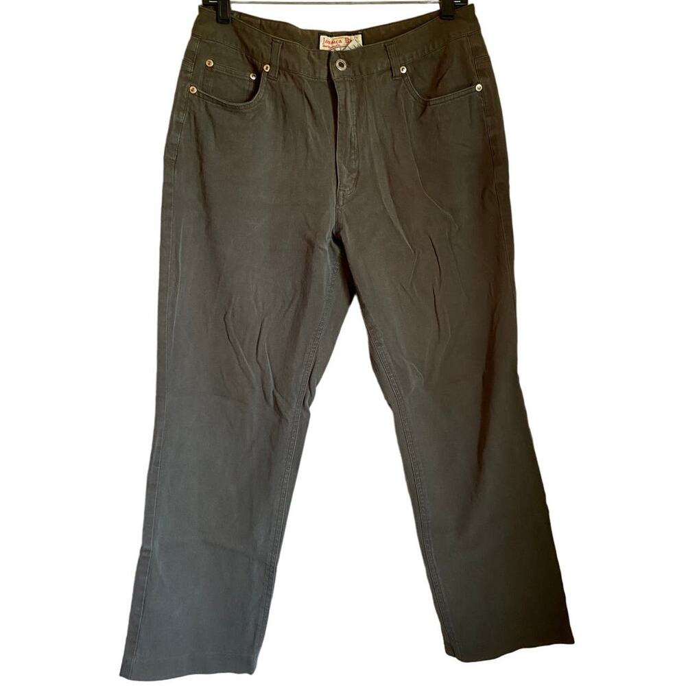 Jamaica Bay Green Stretch Pants Size 12 Comfortable Straight Leg Vacation Summer